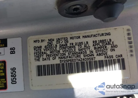 2010 Pontiac Vibe from USA, damaged, VIN 5Y2SP6E07AZ403597